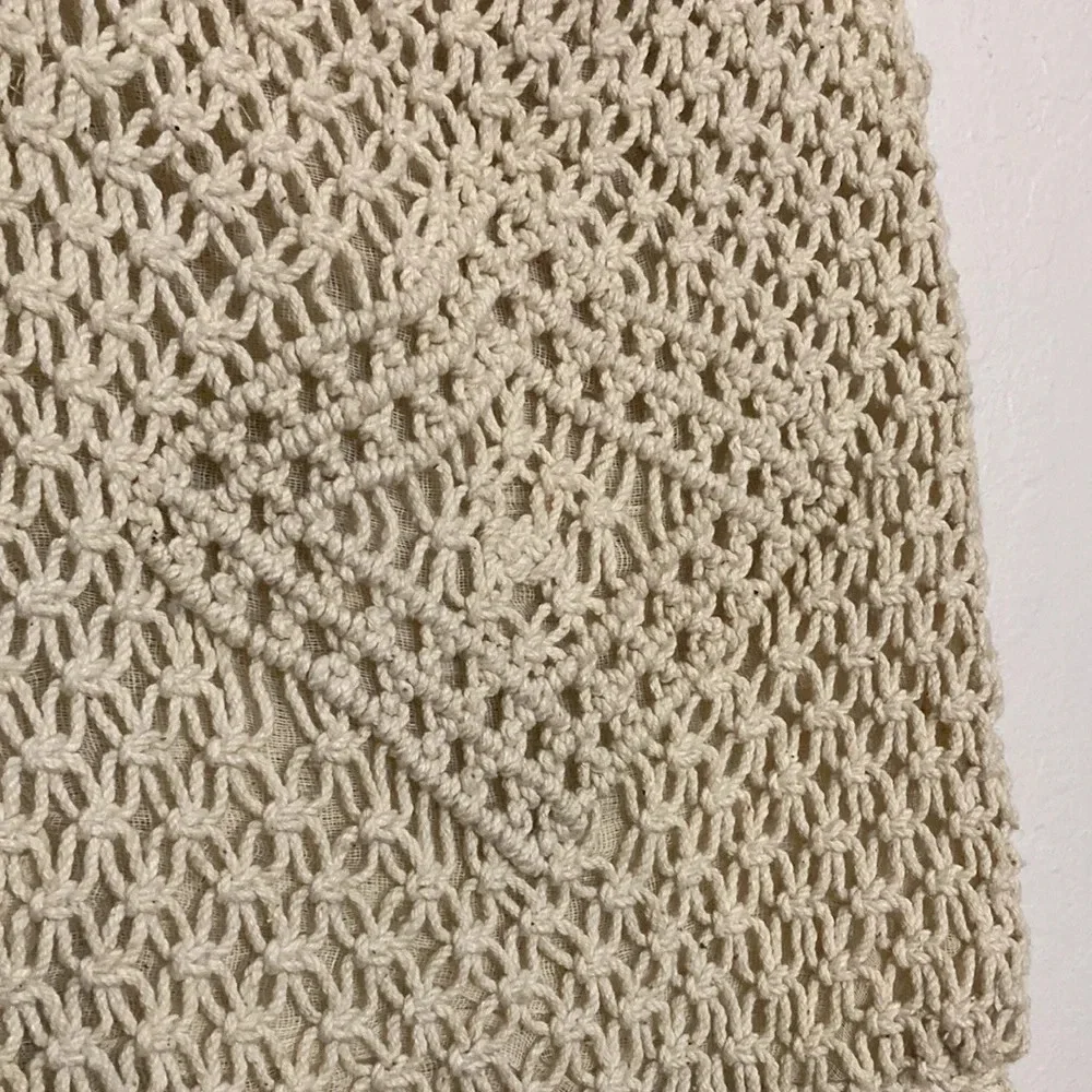 🌈 Macrame bag with wood handle NWOT